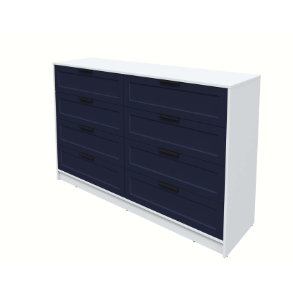 Kомод Тренд КТ-К157 (Белый платинум ЛДСП/ Индиго ЛМДФ) Ш1565 В1020 Г451